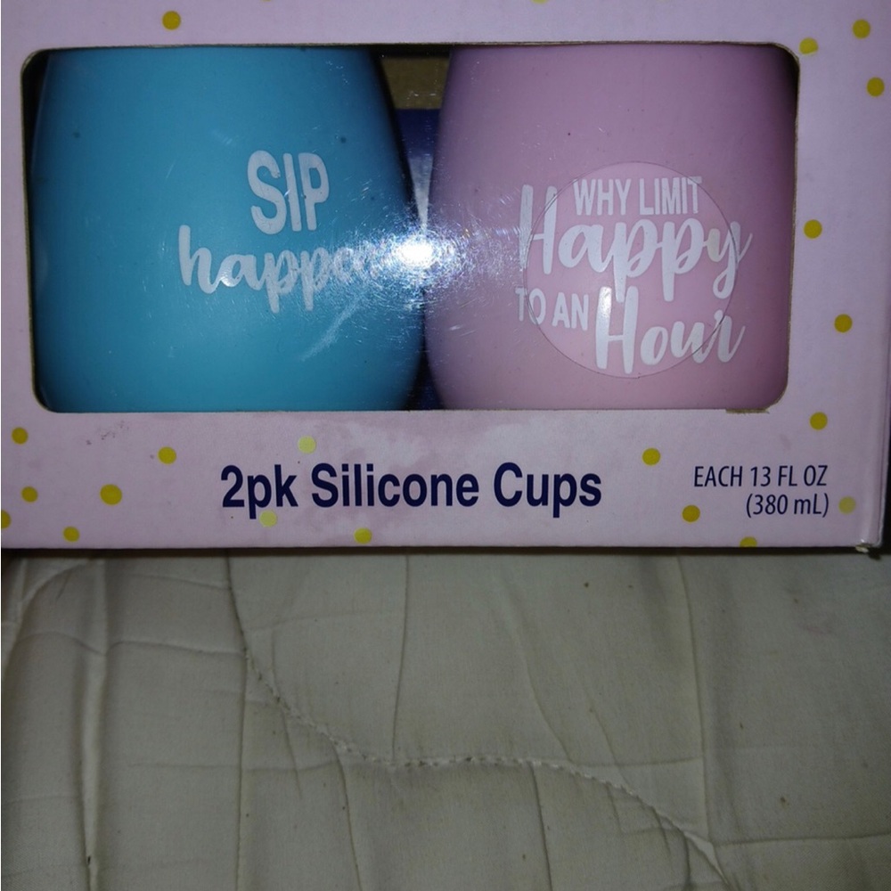 Silicone Cups Set - Blue and Pink